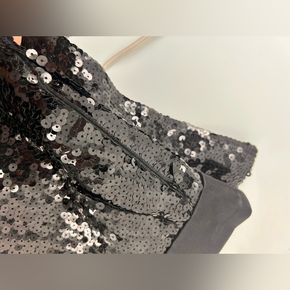 AKRIS Black Sequin BEADED PENCIL SKIRT QUIET LUXURY OLD MONEYSIZE 4 - Picture 9 of 11